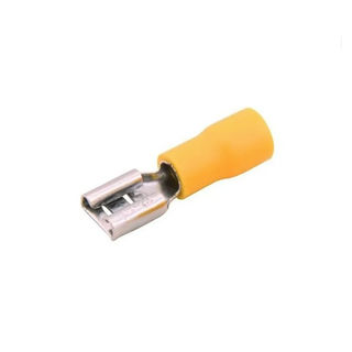 Terminal Cobre Estanhado a Compressão Fêmea Pre-Isolado 4,00-6,00 mm² Amarelo W6,3 (Faston)