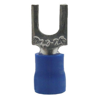 Terminal Cobre Estanhado a Compressão Garfo Pre-Isolado 1,50-2,50 mm² com 1 Furo M5 Azul