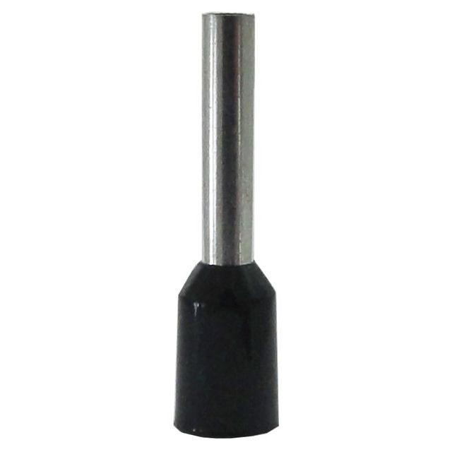 Terminal Cobre Estanhado a Compressão Pino Tubular (Ilhos) Pre-Isolado 1,50 mm² Preto
