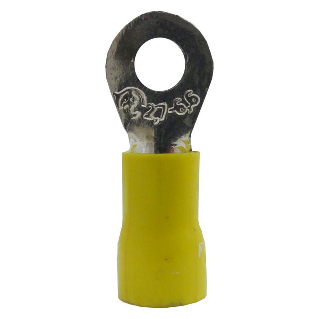 Terminal Cobre Estanhado a Compressão Anel Pre-Isolado 4,00-6,00 mm² com 1 Furo M4 Amarelo