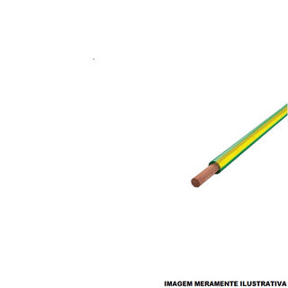 Cabo Cobre Isolado PVC 70G 750V 1x 1,50 mm² Flexível Verde/Amarelo NBR 247-3 Classe 5