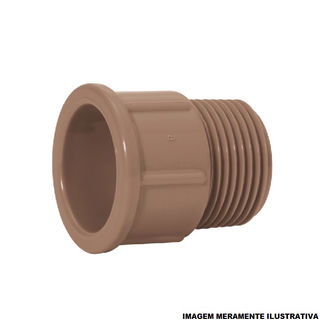 Adaptador PVC Soldável Curto Bolsa e Rosca 25 mmX3/4P Classe 15 Marrom Água Fria