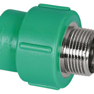 Adaptador Transição com Inserto Metálico Fêmea - Macho 25 mmX3/4P PPR Verde Água Quente