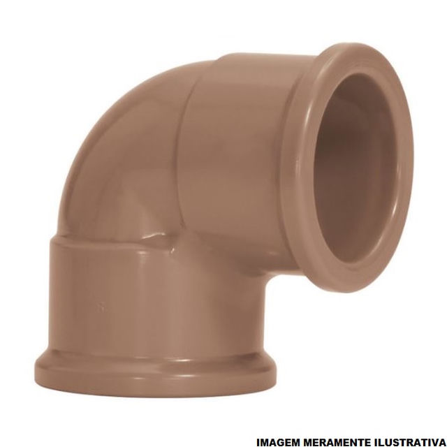 Joelho PVC 90G Soldável 50 mm Classe 15 Marrom Água Fria