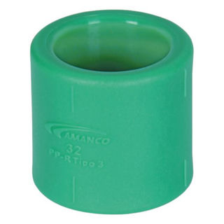 Luva Simples Fêmea/Fêmea 32 mm PPR Verde Água Quente