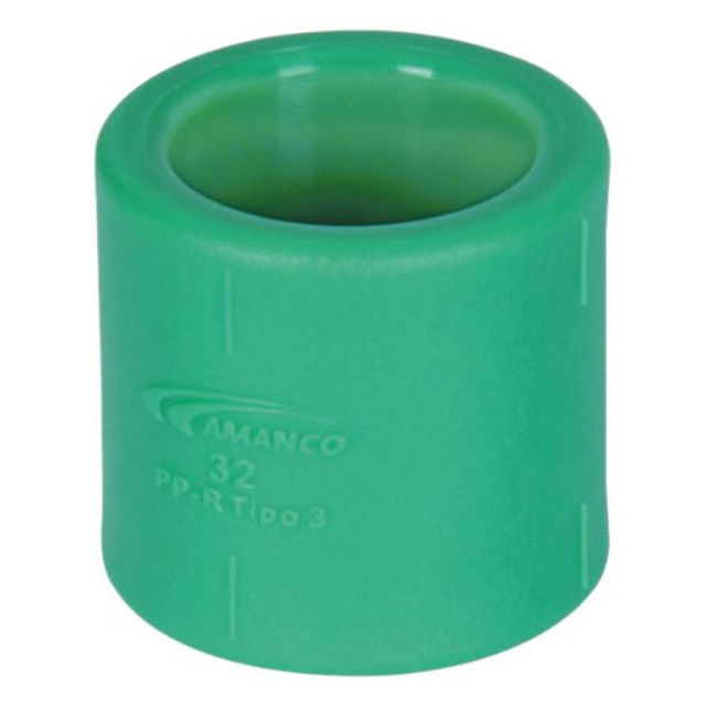 Luva Simples Fêmea/Fêmea 32 mm PPR Verde Água Quente