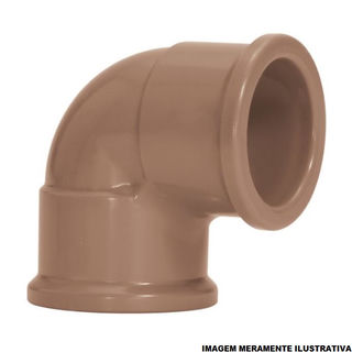 Joelho PVC 90G Soldável 25 mm Classe 15 Marrom Água Fria