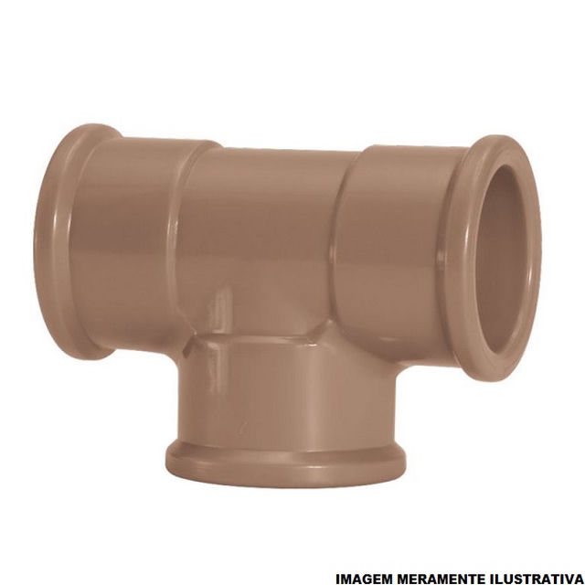 Te PVC Soldável 40 mm Classe 15 Marrom Água Fria