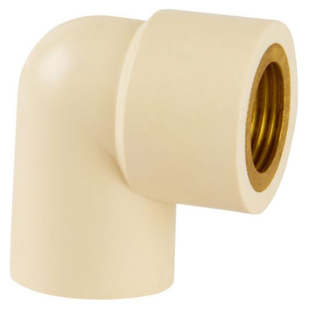 Joelho 90G Bolsa e Rosca com Inserto Metálico 22 mmX1/2P Super CPVC Flowguard Água Quente