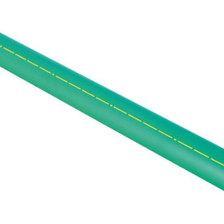 Tubo PPR PN20 32 mmX3 M Verde Linha Amarela Água Quente