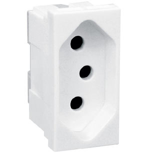 Módulo Tomada NBR 2P+T 20A/250VCA PVC Branco Linha Unno