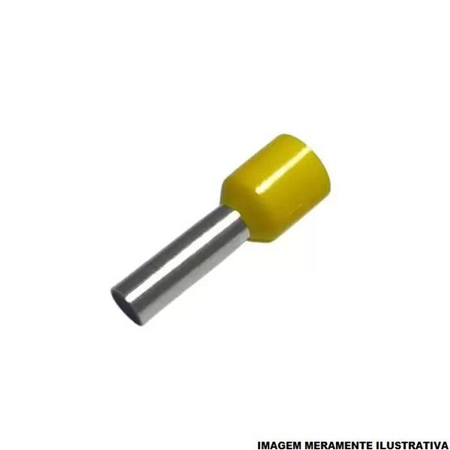 Terminal Cobre Estanhado a Compressão Pino Tubular (Ilhos) Pre-Isolado 6,00 mm² Amarelo