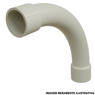 Curva 90G PVC Leve para Eletroduto 3/4P sem Rosca Branca